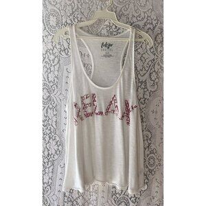 "Relax" Tokyo Darling Racerback Tank Top XL White Athletic Womens‎ Wear